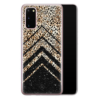 Casimoda Samsung Galaxy S20 siliconen hoesje - Chevron luipaard