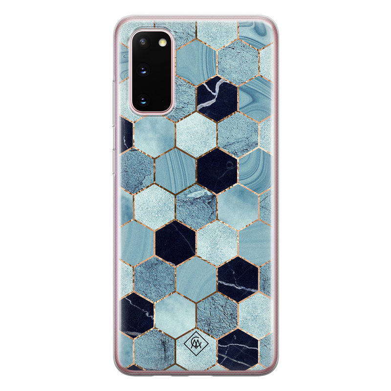 Casimoda Samsung Galaxy S20 siliconen hoesje - Blue cubes