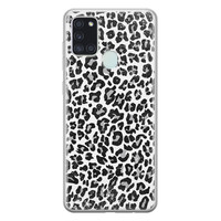 Casimoda Samsung Galaxy A21s siliconen telefoonhoesje - Luipaard grijs