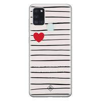 Casimoda Samsung Galaxy A21s siliconen hoesje - Heart queen