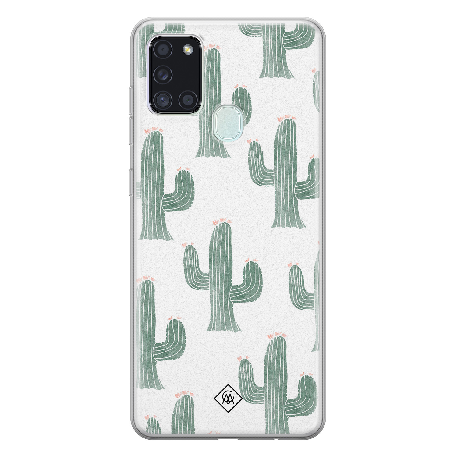 Samsung Galaxy A21s siliconen telefoonhoesje Cactus print