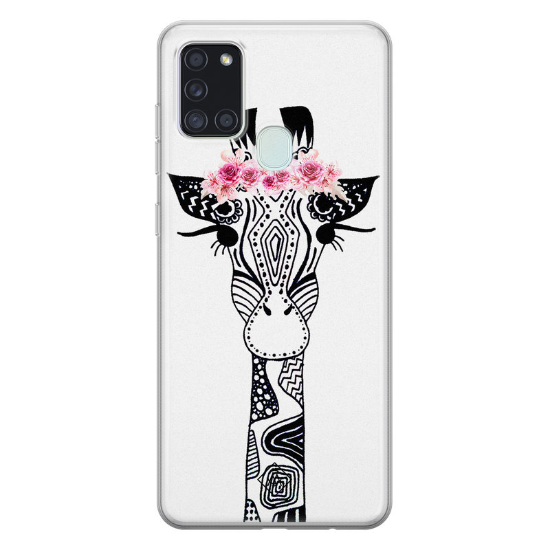 Casimoda Samsung Galaxy A21s siliconen telefoonhoesje - Giraffe