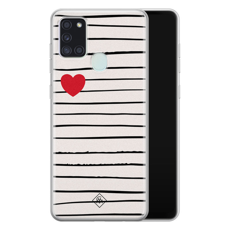 Casimoda Samsung Galaxy A21s siliconen hoesje - Heart queen