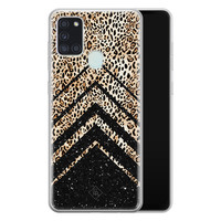 Casimoda Samsung Galaxy A21s siliconen hoesje - Chevron luipaard