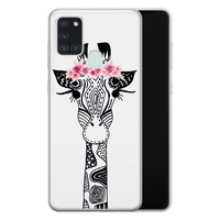 Casimoda Samsung Galaxy A21s siliconen telefoonhoesje - Giraffe