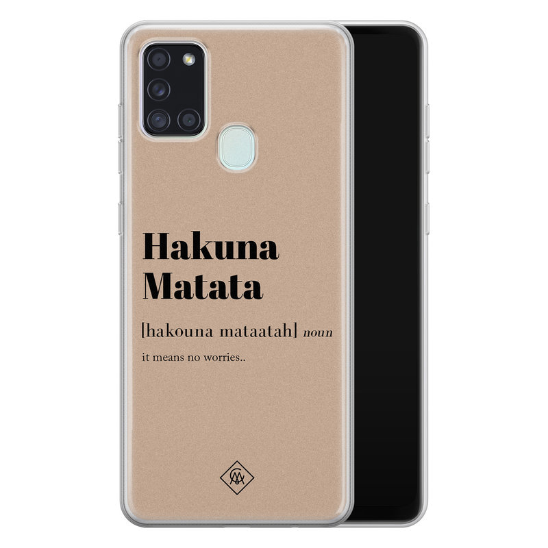 Casimoda Samsung Galaxy A21s siliconen hoesje - Hakuna matata