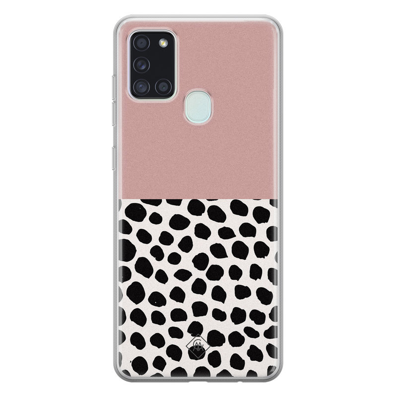 Casimoda Samsung Galaxy A21s siliconen hoesje - Pink dots