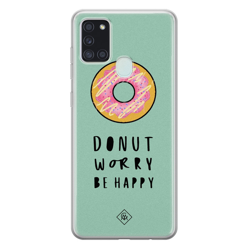 Casimoda Samsung Galaxy A21s siliconen hoesje - Donut worry