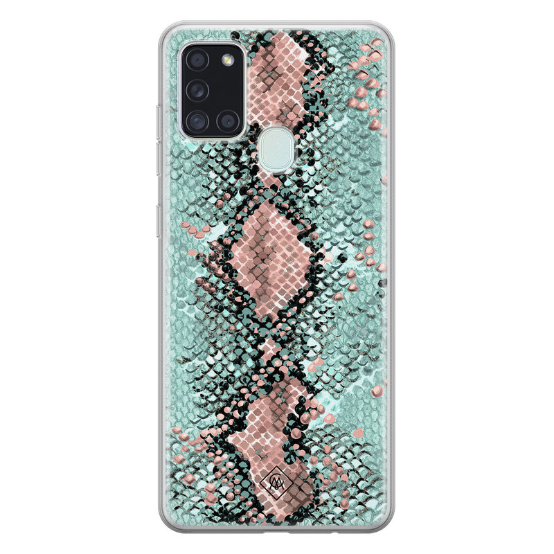 Casimoda Samsung Galaxy A21s siliconen hoesje - Snake pastel