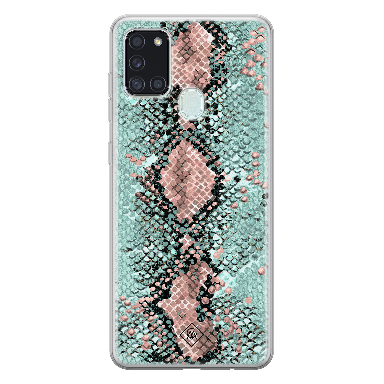 Samsung Galaxy A21s siliconen hoesje Snake pastel