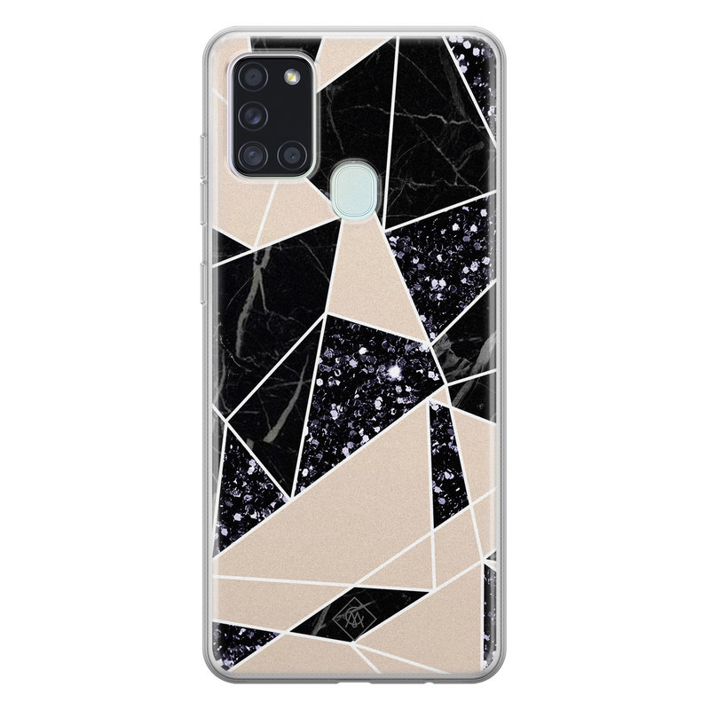 Casimoda Samsung Galaxy A21s siliconen telefoonhoesje - Abstract painted