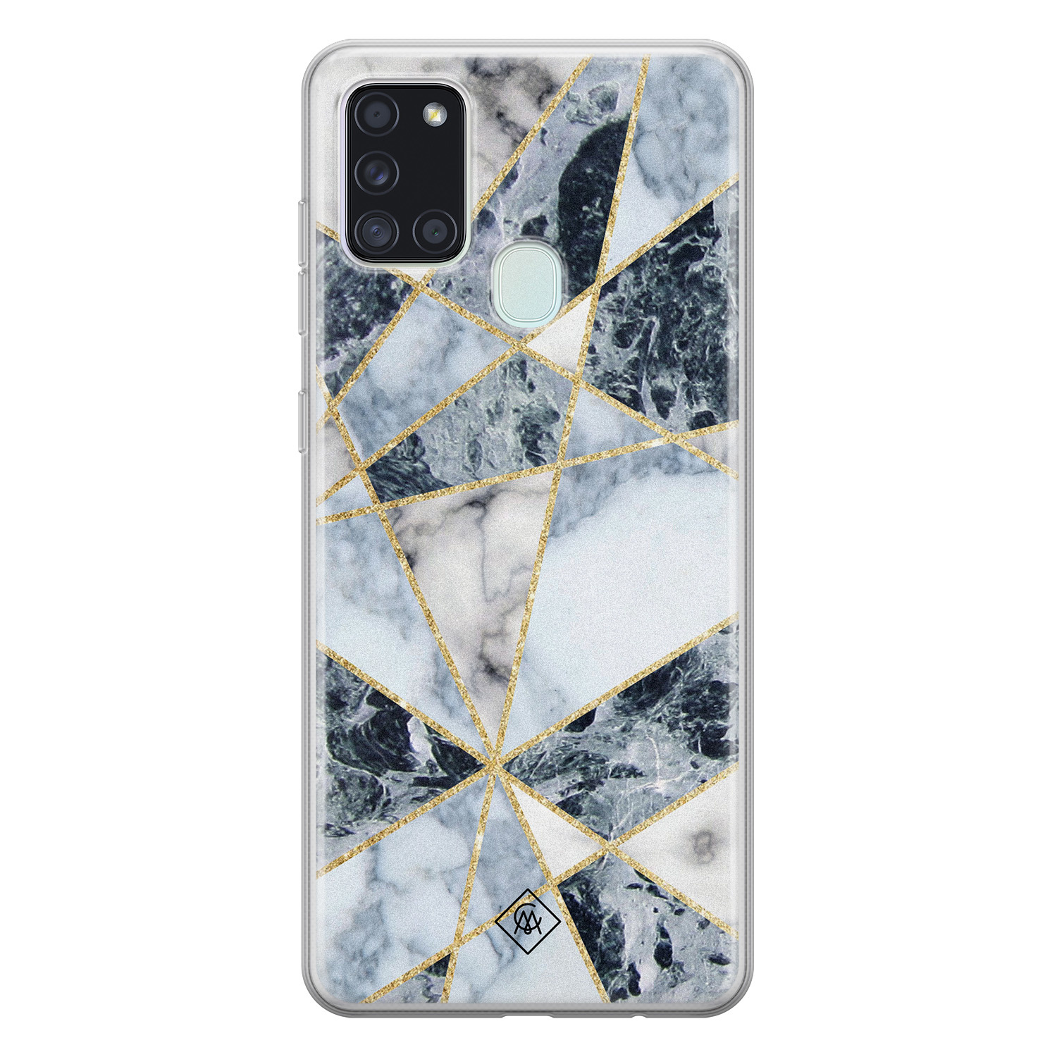 Samsung Galaxy A21s siliconen hoesje Marmer blauw