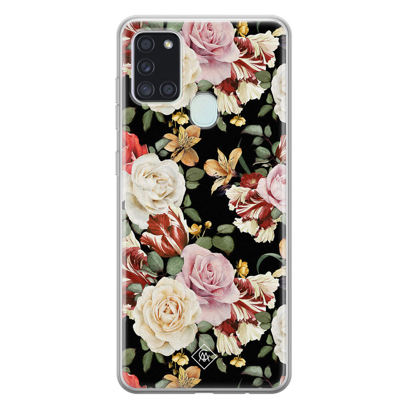 Casimoda Samsung Galaxy A21s siliconen hoesje - Flowerpower