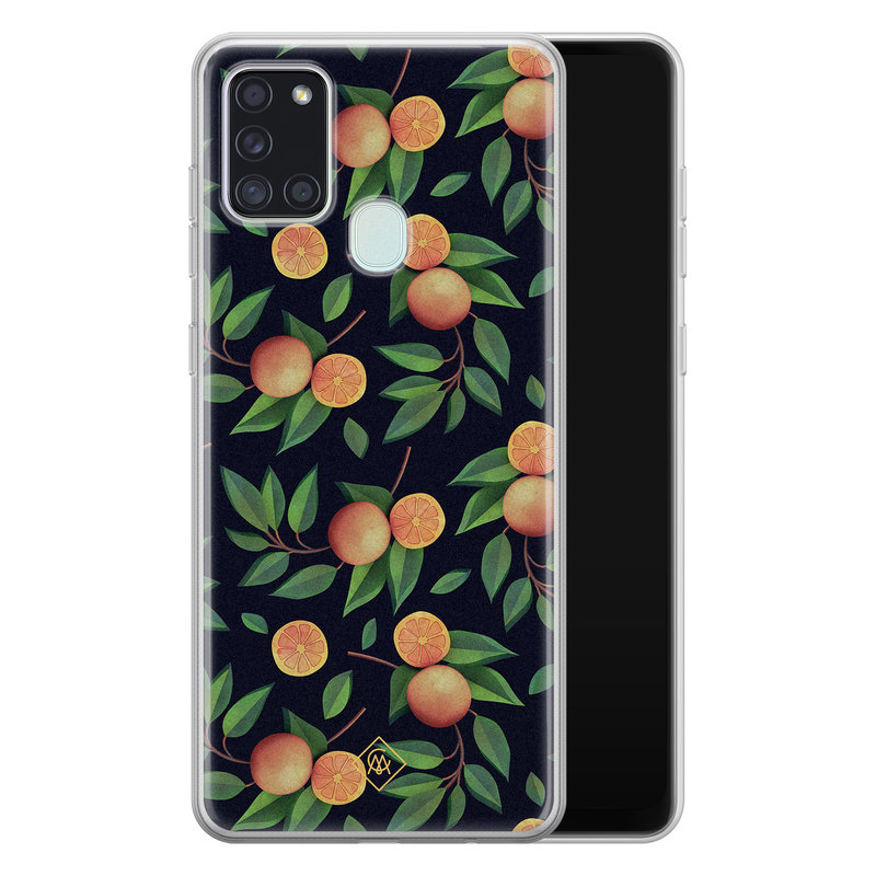 Casimoda Samsung Galaxy A21s siliconen hoesje - Orange lemonade