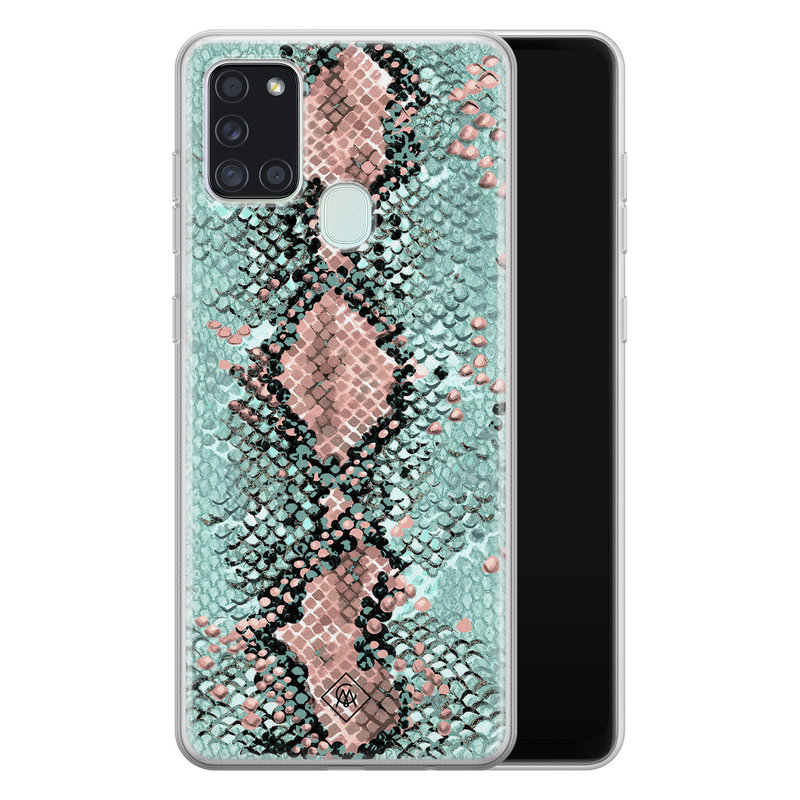 Casimoda Samsung Galaxy A21s siliconen hoesje - Snake pastel