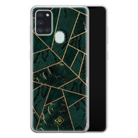 Casimoda Samsung Galaxy A21s siliconen hoesje - Abstract groen