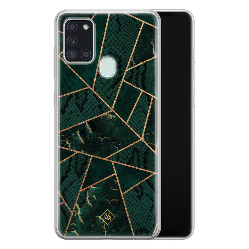 Casimoda Samsung Galaxy A21s siliconen hoesje - Abstract groen