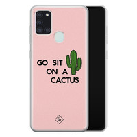 Casimoda Samsung Galaxy A21s siliconen hoesje - Go sit on a cactus