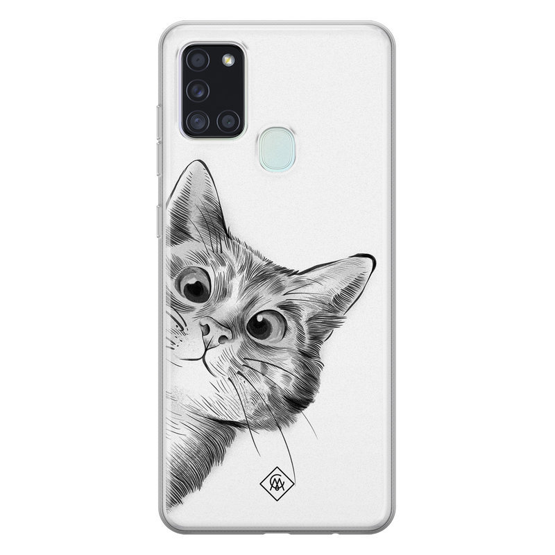 Casimoda Samsung Galaxy A21s siliconen hoesje - Peekaboo