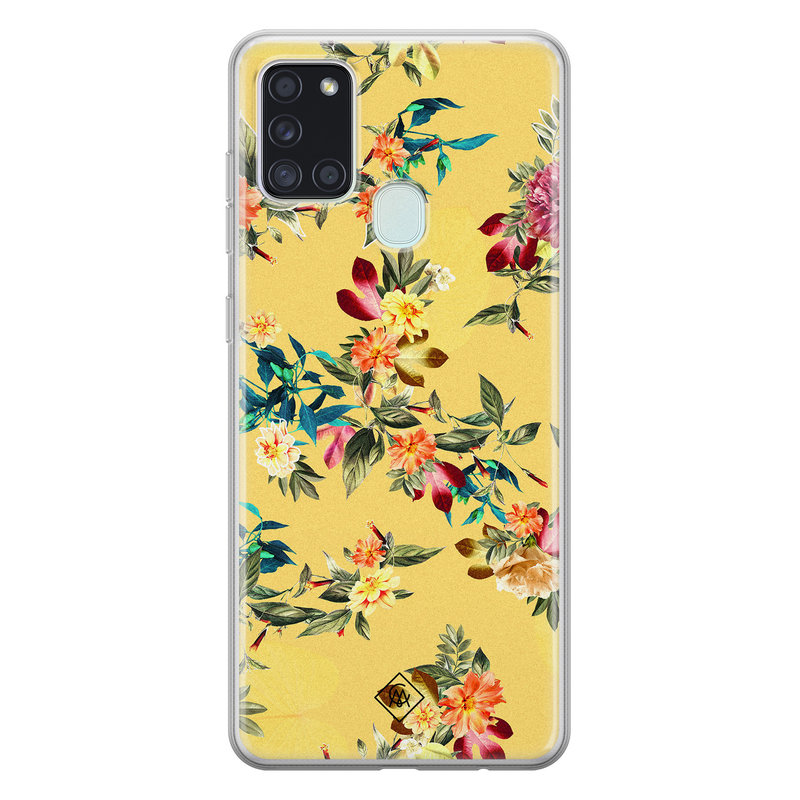 Casimoda Samsung Galaxy A21s siliconen hoesje - Floral days