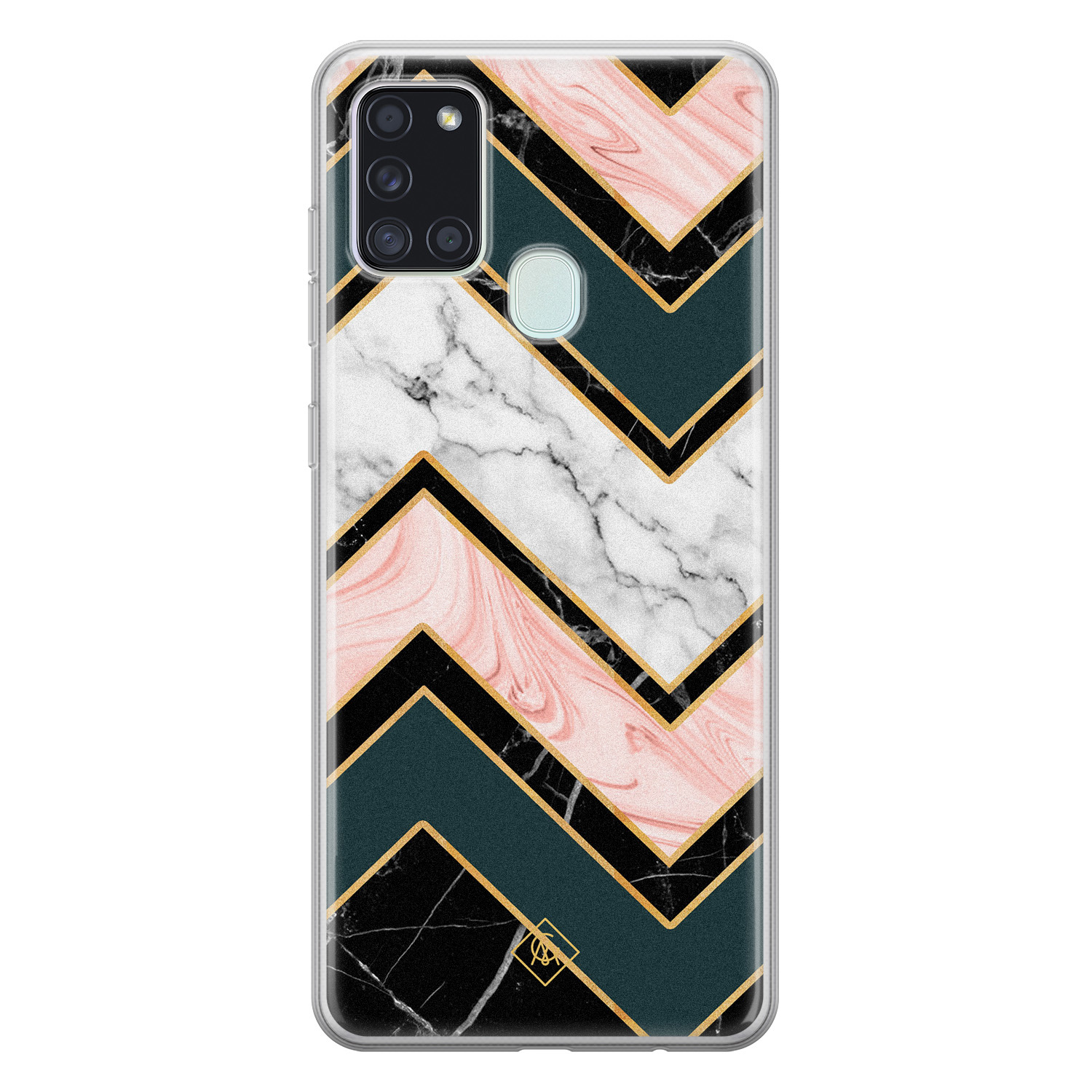 Samsung Galaxy A21s siliconen hoesje Marmer triangles