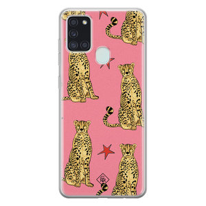 Casimoda Samsung Galaxy A21s siliconen hoesje - The pink leopard