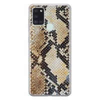 Casimoda Samsung Galaxy A21s siliconen hoesje - Golden snake