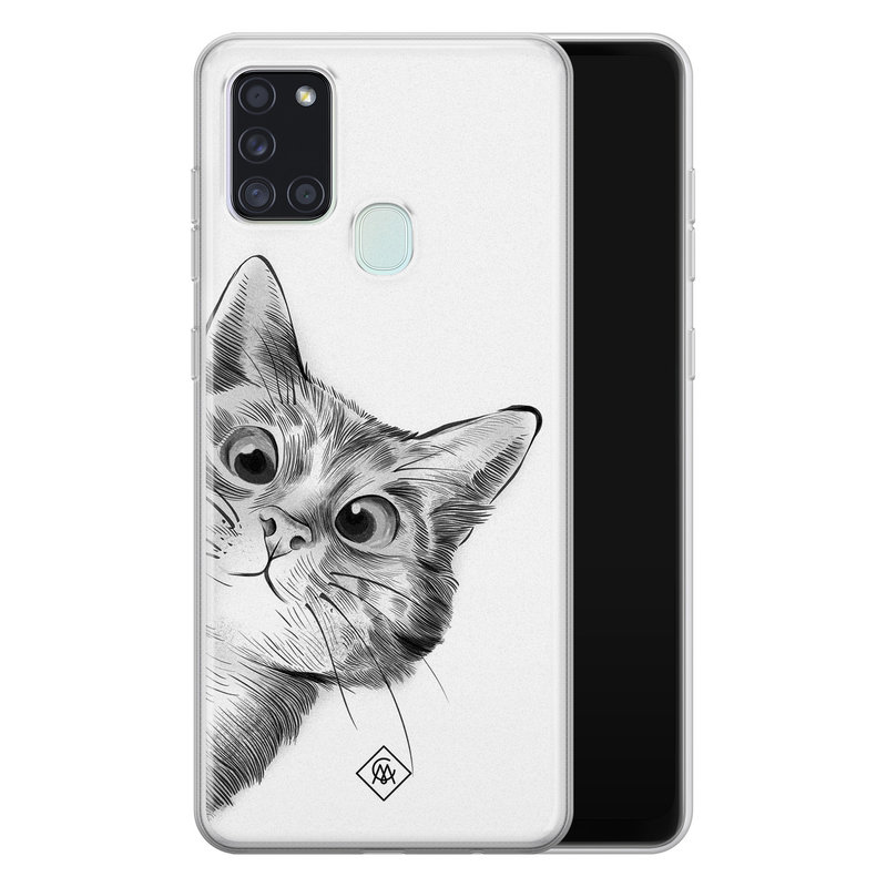 Casimoda Samsung Galaxy A21s siliconen hoesje - Peekaboo