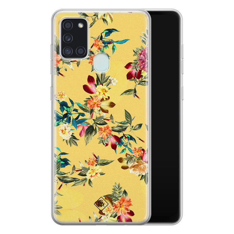 Casimoda Samsung Galaxy A21s siliconen hoesje - Floral days