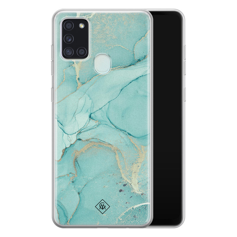 Casimoda Samsung Galaxy A21s siliconen hoesje - Touch of mint