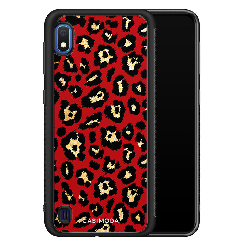 Casimoda Samsung Galaxy A10 hoesje - Luipaard rood