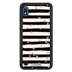 Casimoda Samsung Galaxy A10 hoesje - Hart streepjes