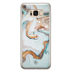 Casimoda Samsung Galaxy S8 siliconen hoesje - Marmer blauw goud