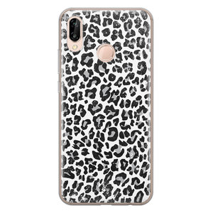 Casimoda Huawei P20 Lite siliconen telefoonhoesje - Luipaard grijs