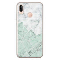 Casimoda Huawei P20 Lite siliconen telefoonhoesje - Marmer mint mix