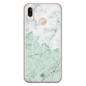 Casimoda Huawei P20 Lite siliconen hoesje - Marmer mint mix