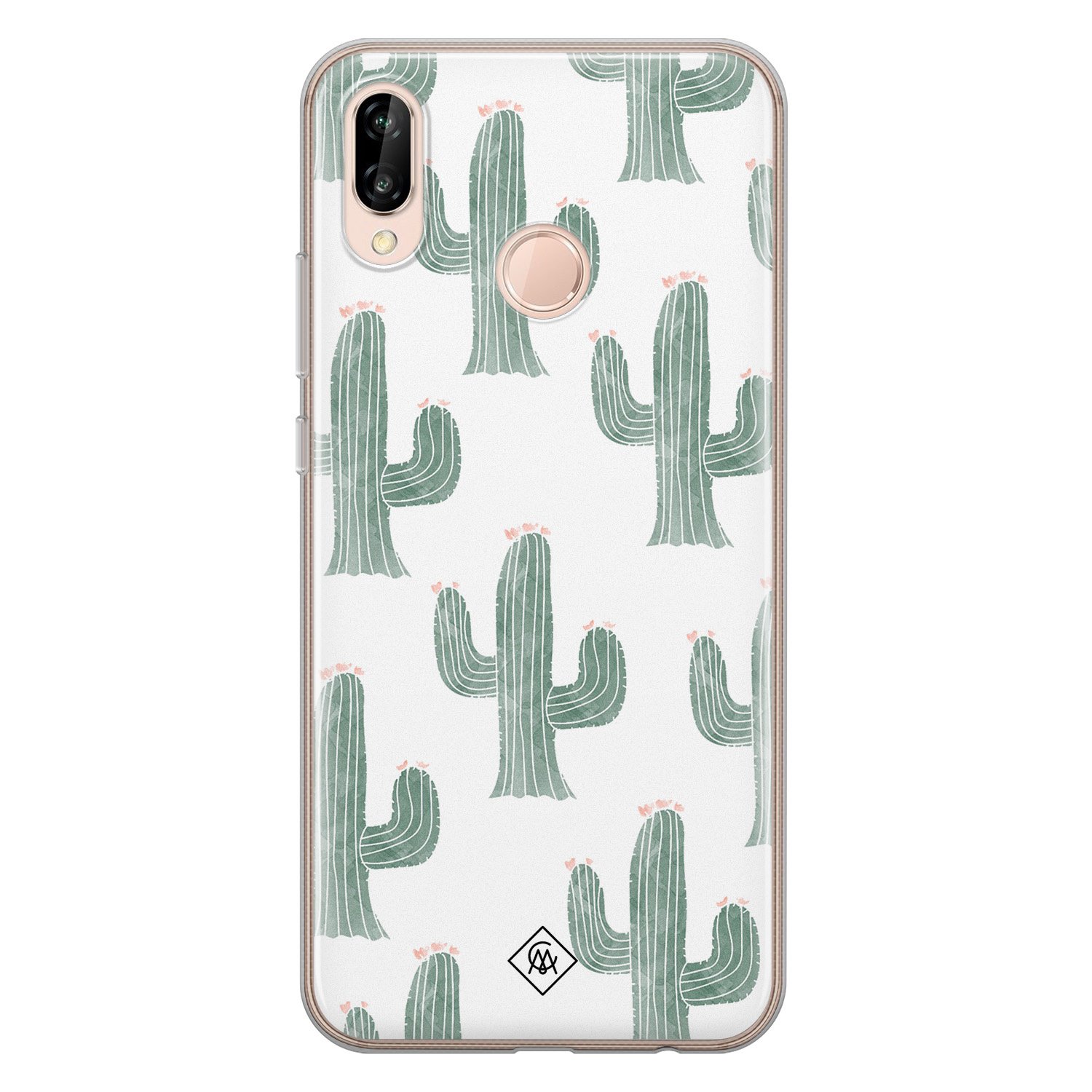 Huawei P20 Lite siliconen telefoonhoesje - Cactus print