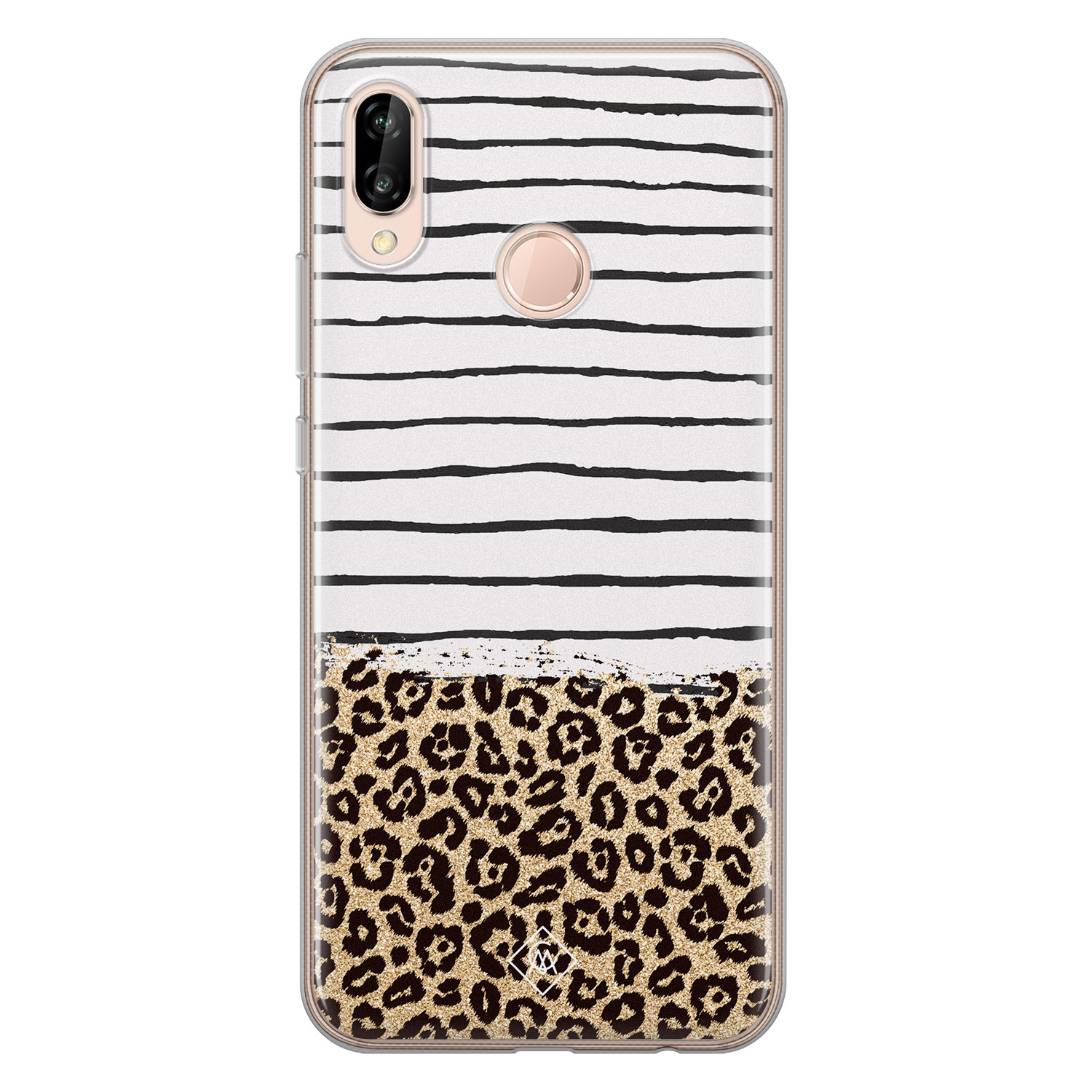 Huawei P20 Lite siliconen telefoonhoesje Leopard lines