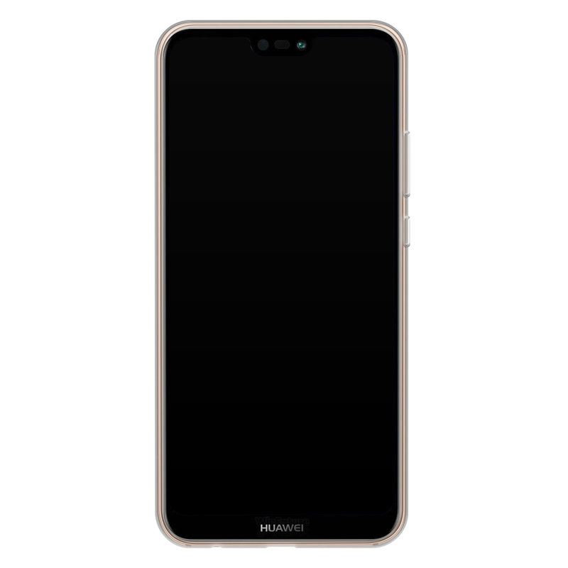Casimoda Huawei P20 Lite siliconen telefoonhoesje - Stone & leopard print