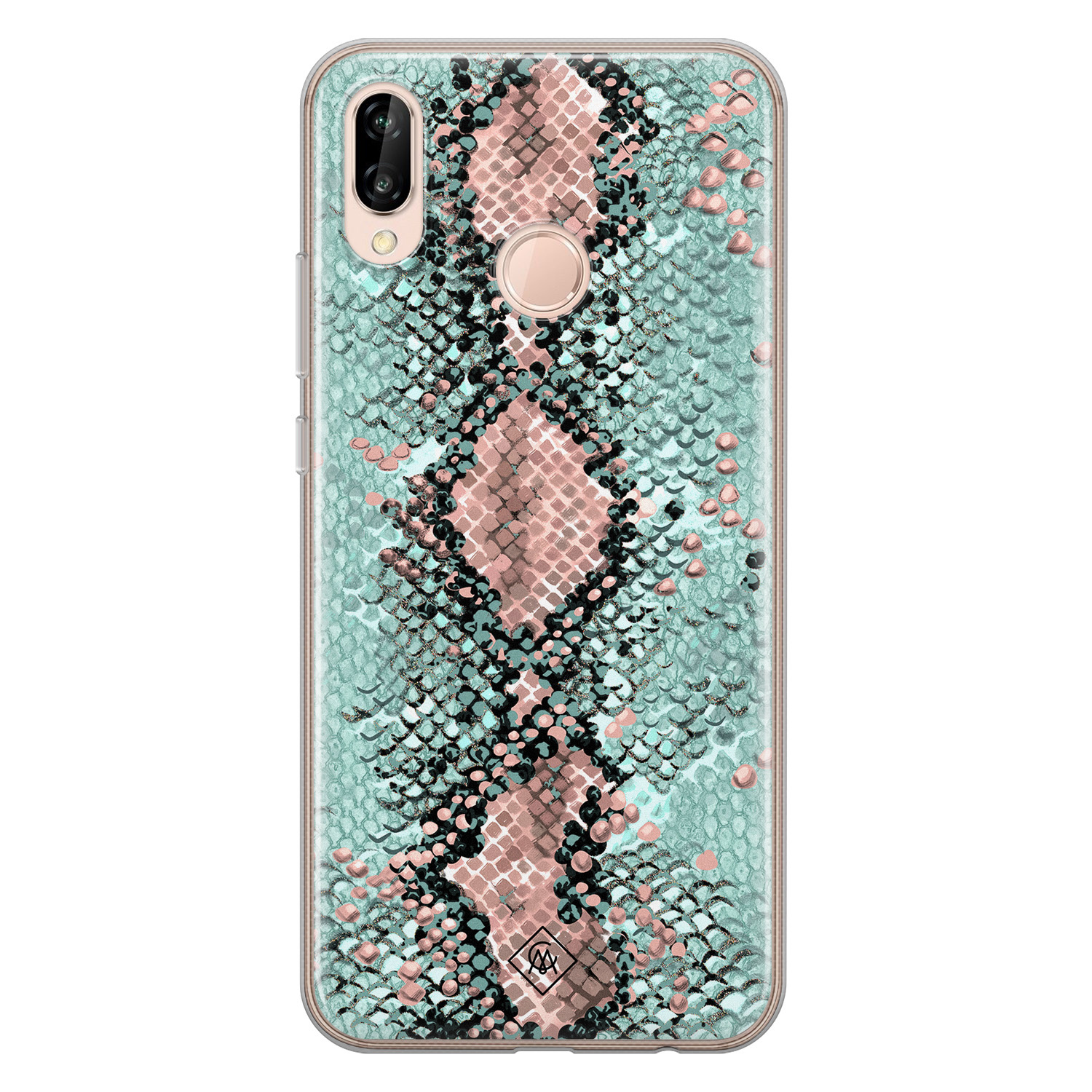 Huawei P20 Lite siliconen hoesje Snake pastel