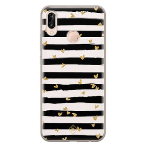 Casimoda Huawei P20 Lite siliconen hoesje - Hart streepjes