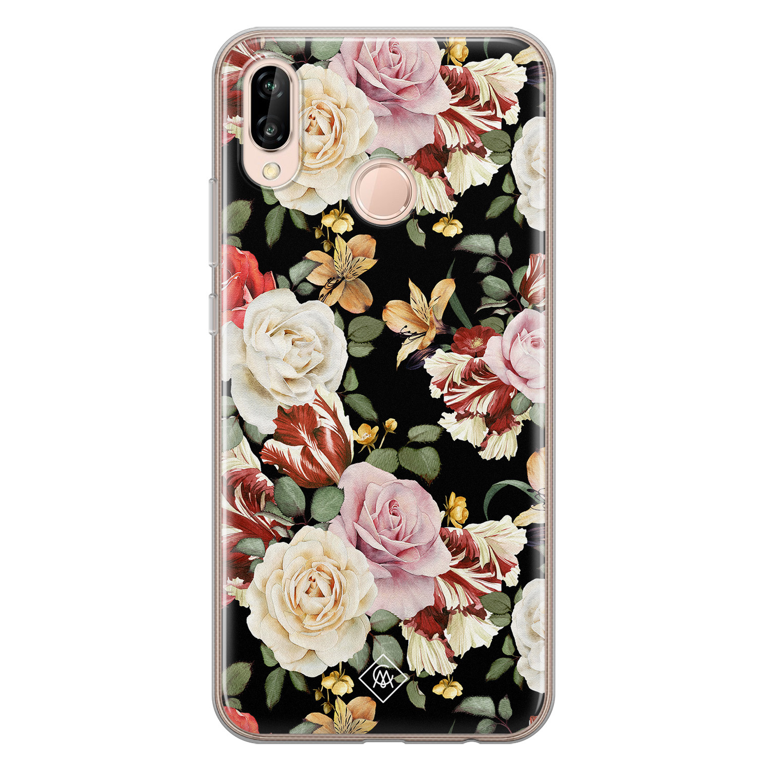 Huawei P20 Lite siliconen hoesje Flowerpower