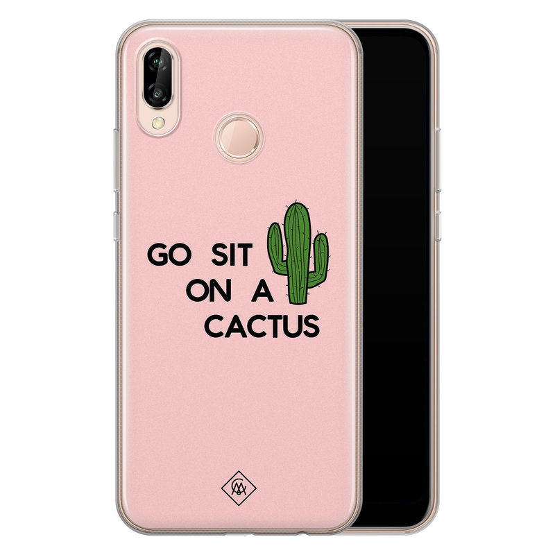 Casimoda Huawei P20 Lite siliconen hoesje - Go sit on a cactus