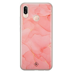 Casimoda Huawei P20 Lite siliconen hoesje - Marmer roze