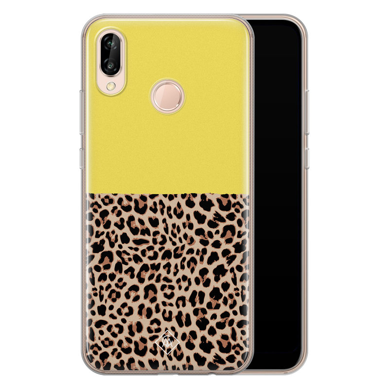 Casimoda Huawei P20 Lite siliconen hoesje - Luipaard geel