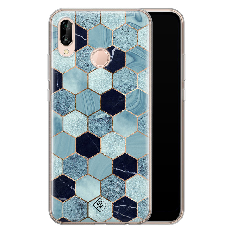 Casimoda Huawei P20 Lite siliconen hoesje - Blue cubes