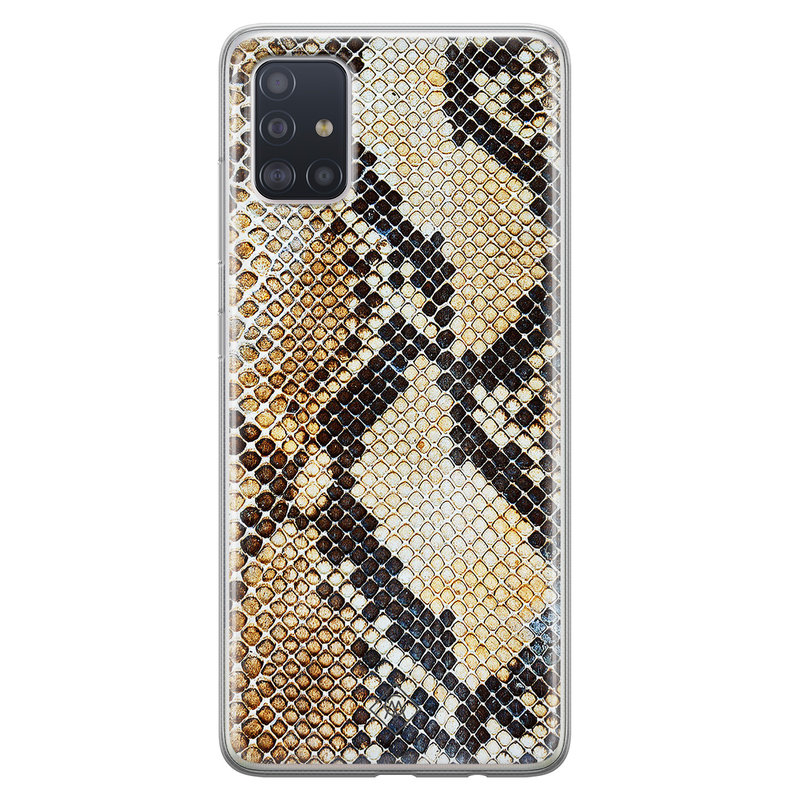 Casimoda Samsung Galaxy A71 siliconen hoesje - Golden snake