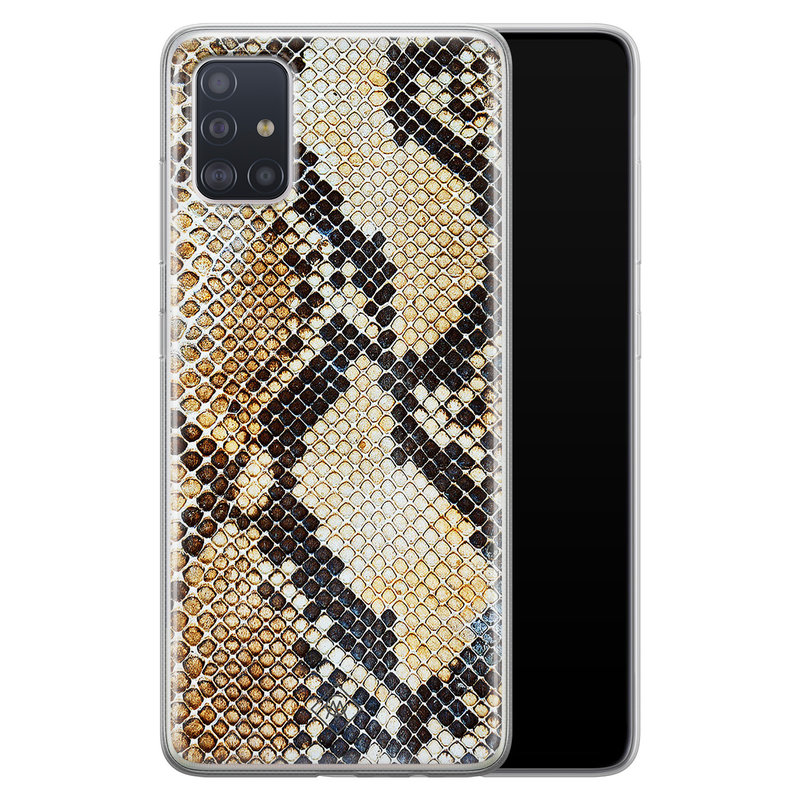 Casimoda Samsung Galaxy A71 siliconen hoesje - Golden snake