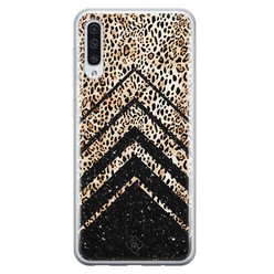 Casimoda Samsung Galaxy A70 siliconen hoesje - Chevron luipaard