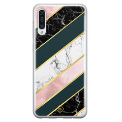 Casimoda Samsung Galaxy A70 siliconen hoesje - Marble stripes